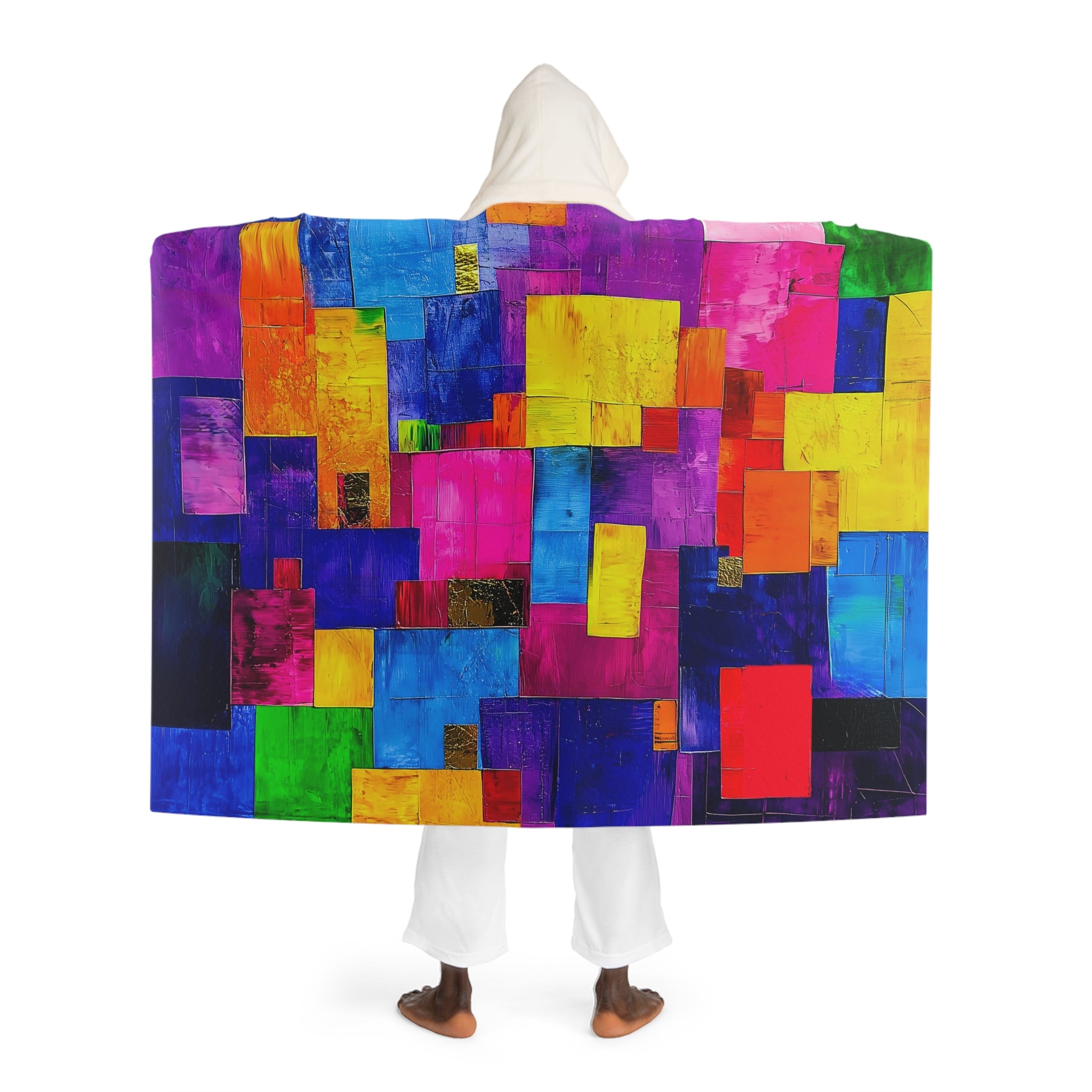 Hooded Sherpa Blanket | Abstract Colorful Design