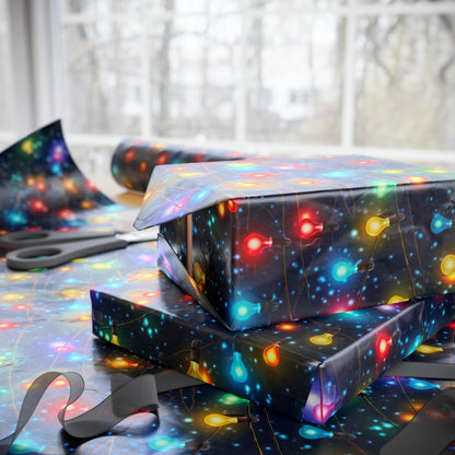 Secular Holiday Lights Wrapping Paper Rolls | Trendy Christmas Gift Wrap