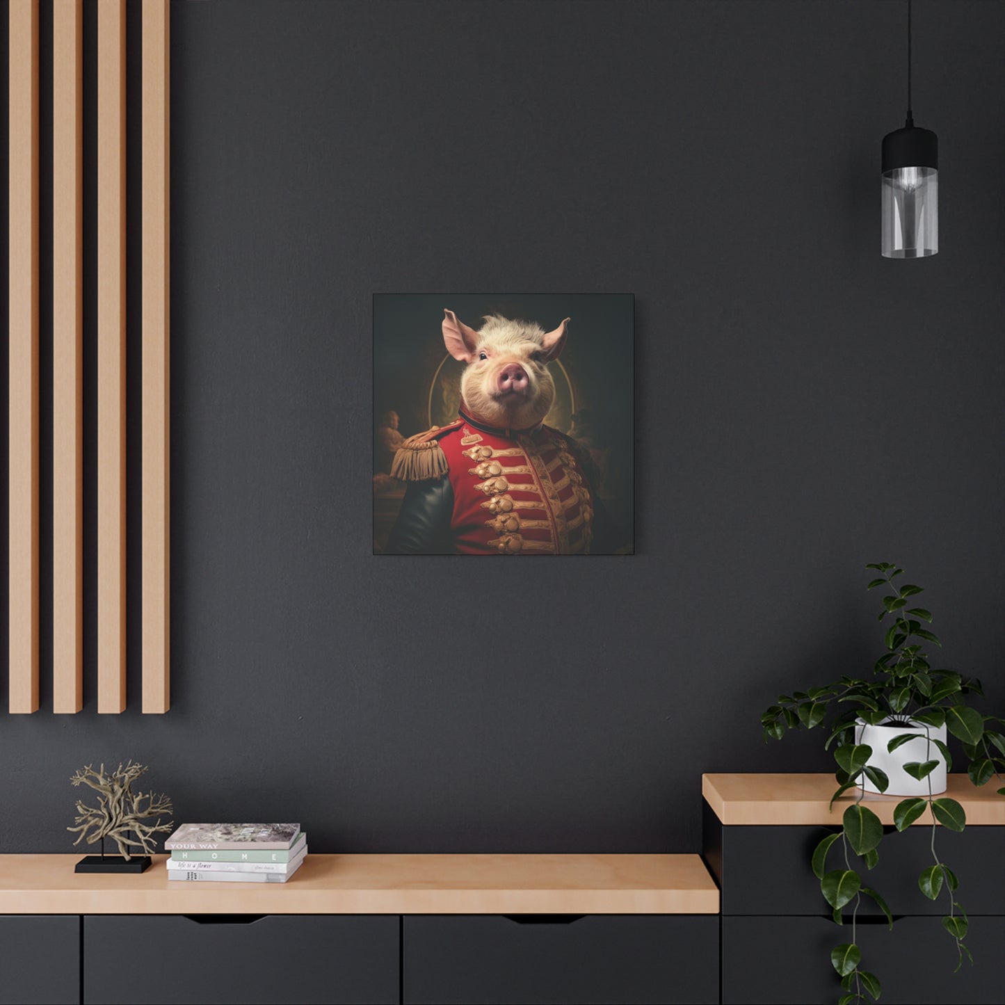 Victorian Pig Soldier "General Sow" Gallery Wrap Canvas