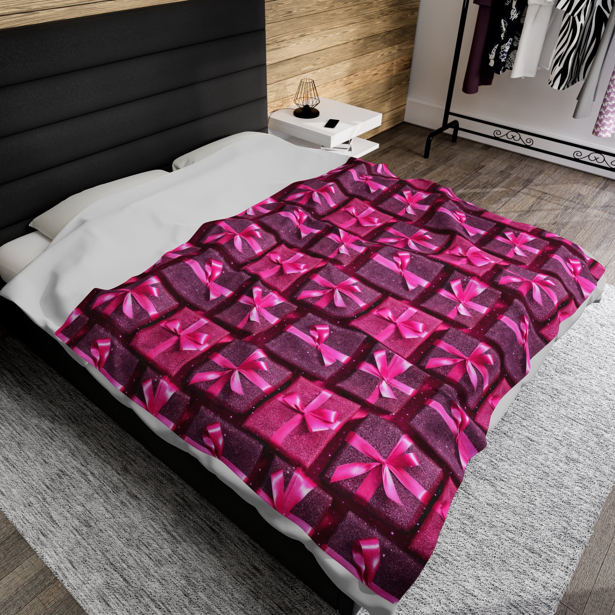 Velveteen Plush Blanket | Pink Glitter Christmas Presents from The Curated Goose