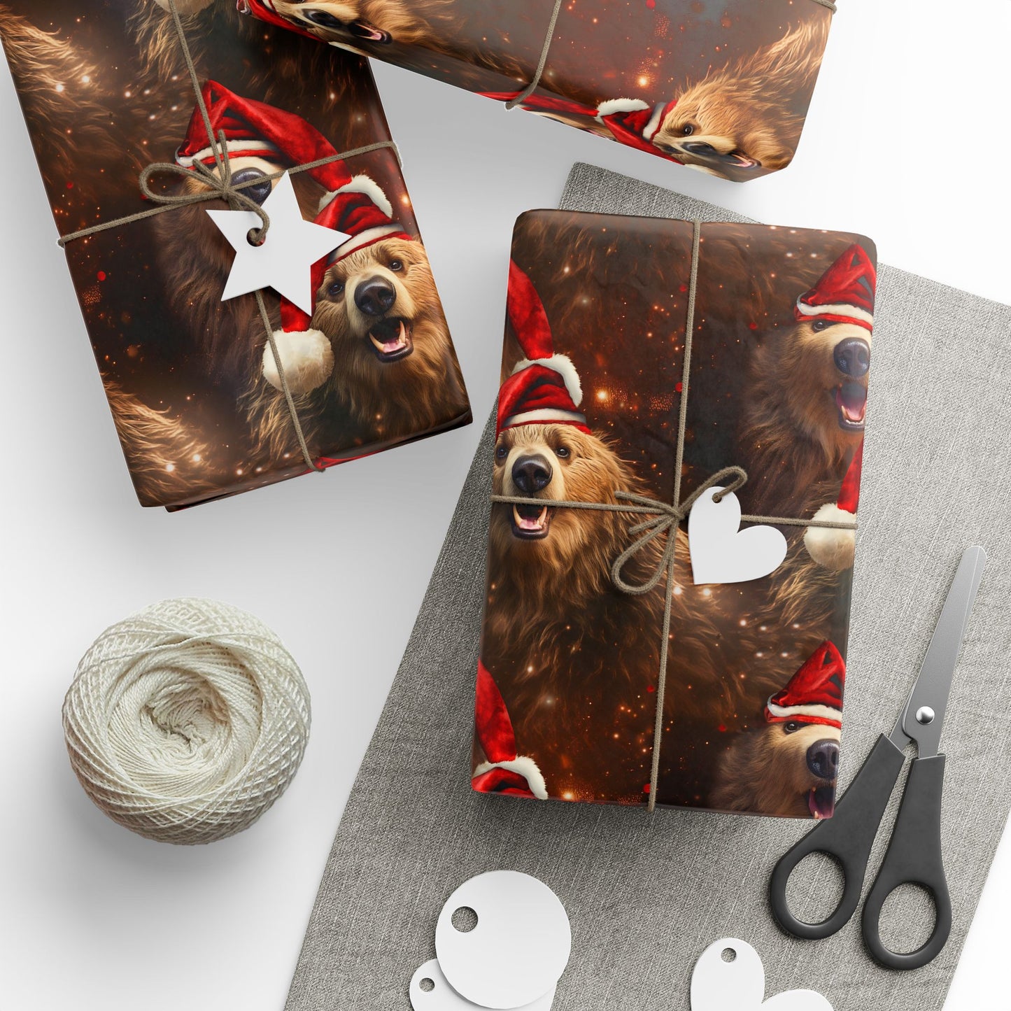 Happy Santa Bear Wrapping Paper – The Cutest Holiday Wrap Ever! 🐻🎅