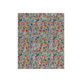 Crushed Velvet Blanket with Faux Embroidery Floral Pattern