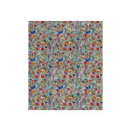 Crushed Velvet Blanket with Faux Embroidery Floral Pattern