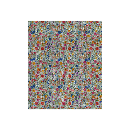 Crushed Velvet Blanket with Faux Embroidery Floral Pattern