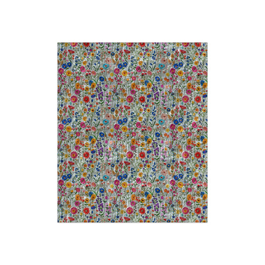 Crushed Velvet Blanket with Faux Embroidery Floral Pattern