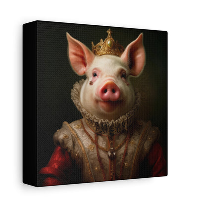 Animal Royalty Pig Portrait Gallery Wrap Canvas