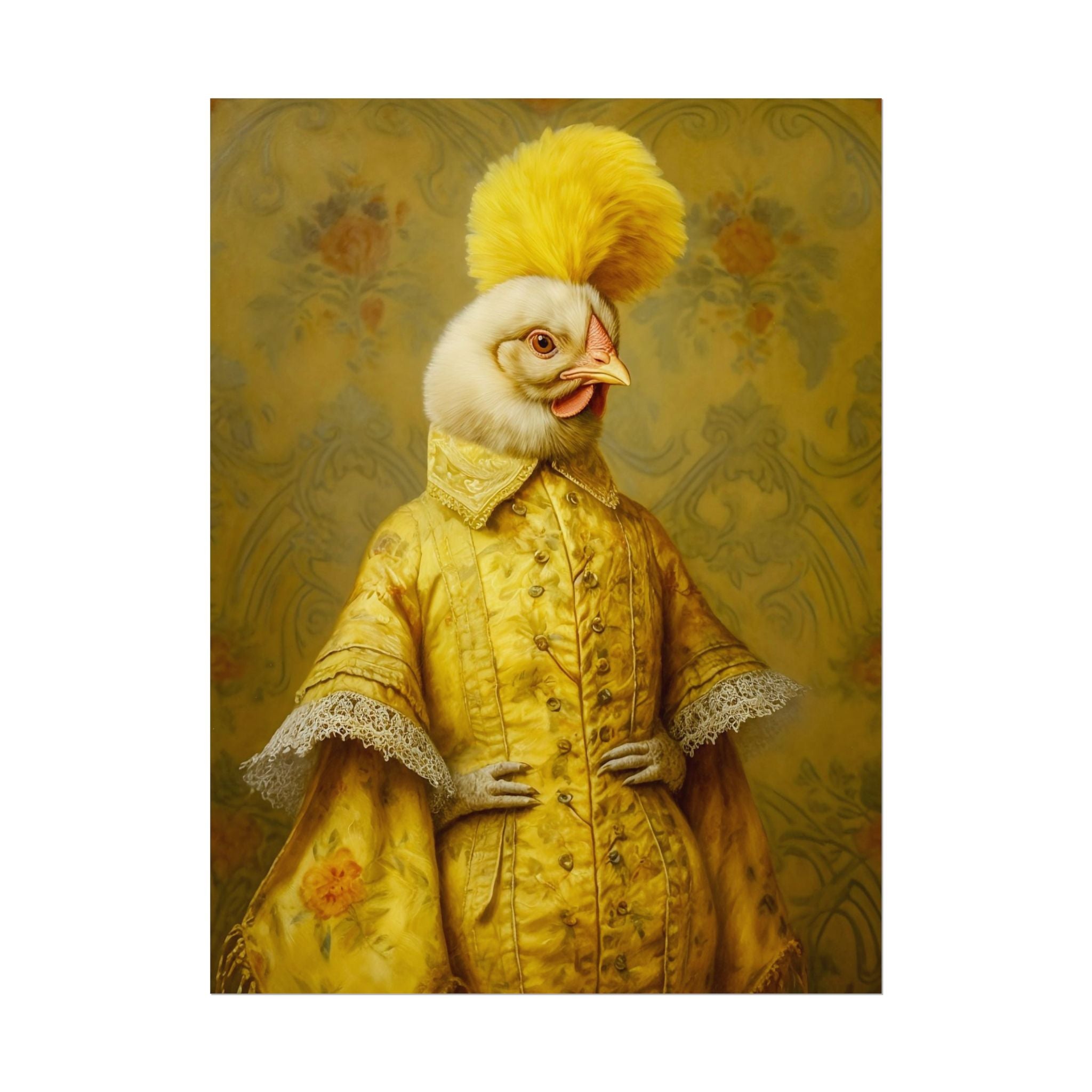 Renaissance Hen Portrait | Vintage Victorian Chicken Art Print