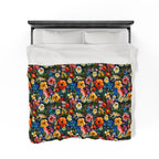 Velveteen Plush Blanket | Boho Floral Throw Blanket from The Curated Goose
