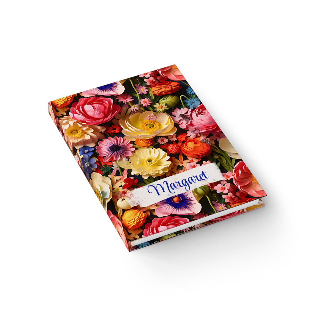 Custom Name Thick Bouquet Journal | Personalized Bouquet Floral Hardcover Notebook | Unique Gift for Her