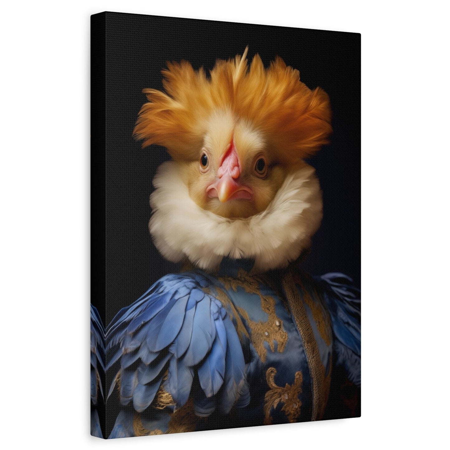 Victorian Royal Chicken Portrait Canvas Art Print | Renaissance Artful Funny Animal Art