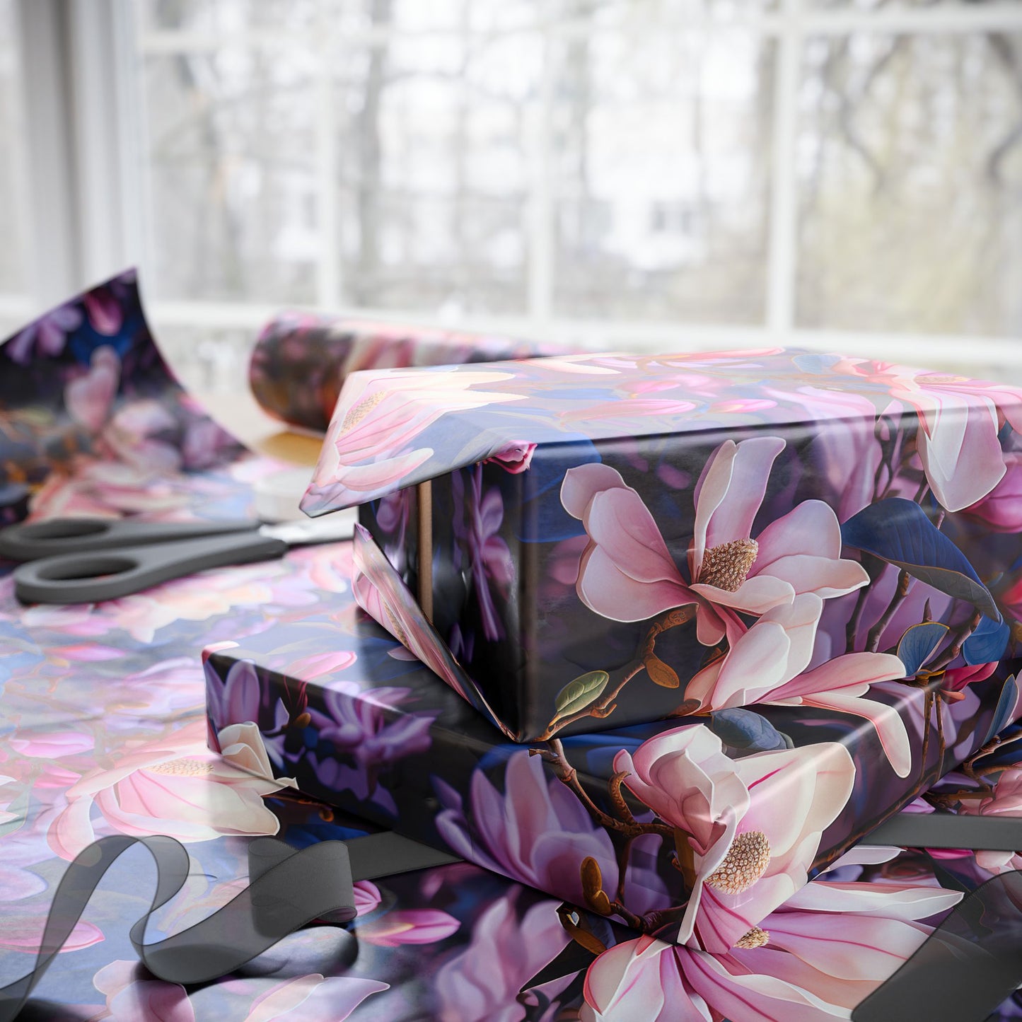 Magnolia Blossoms Wrapping Paper Rolls – Timeless Beauty for Every Occasion