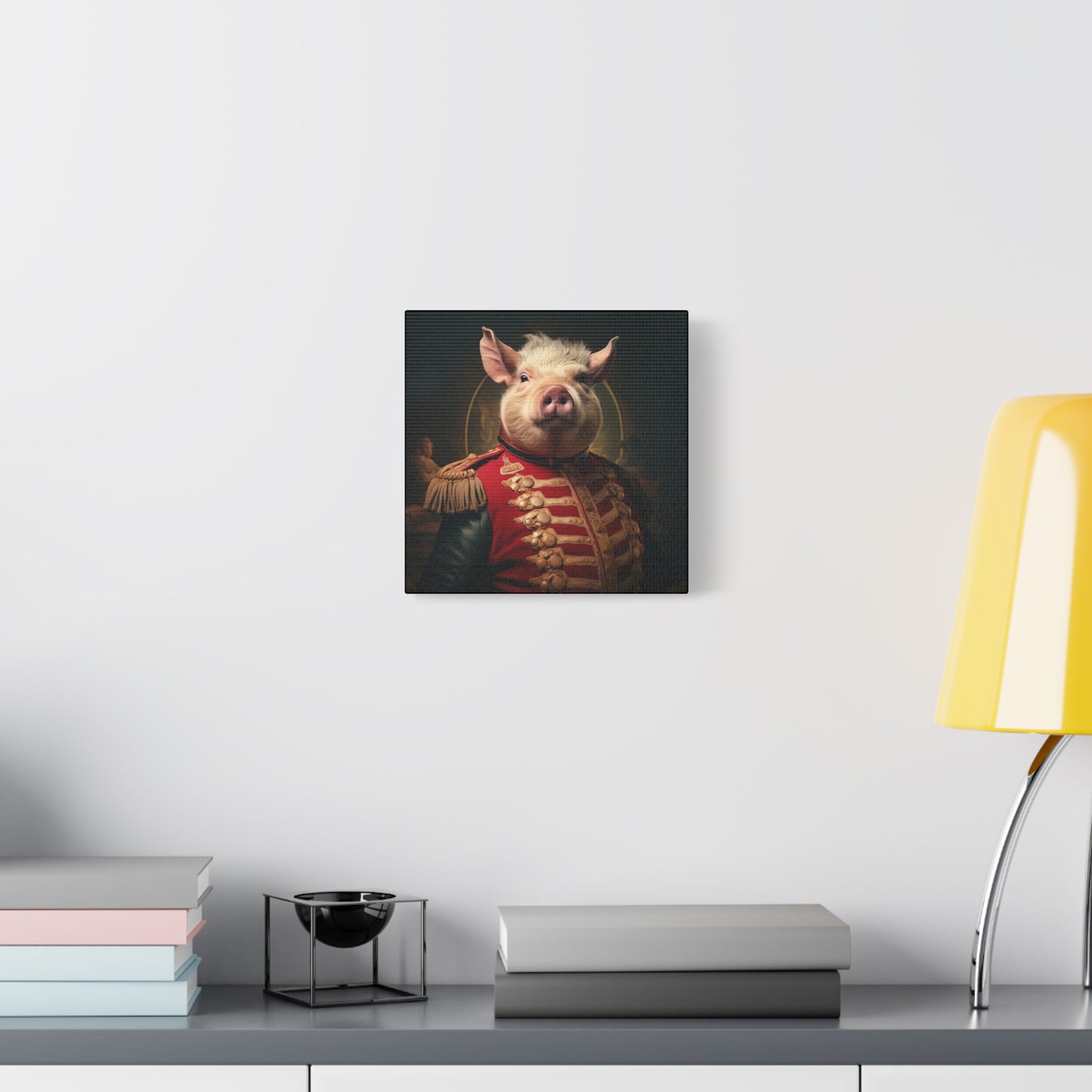 Victorian Pig Soldier "General Sow" Gallery Wrap Canvas