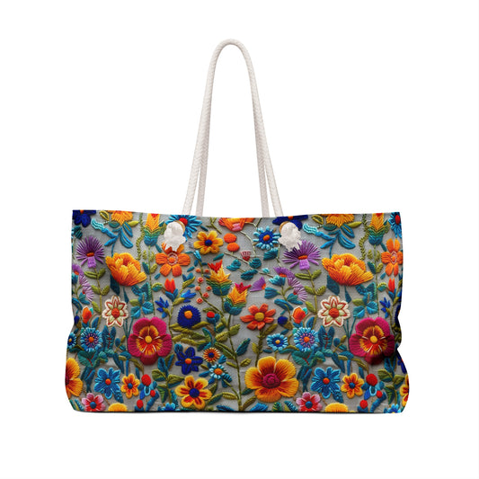 Faux Embroidery Deluxe Tote Bag – Light as a Feather, Stylish as Ever!