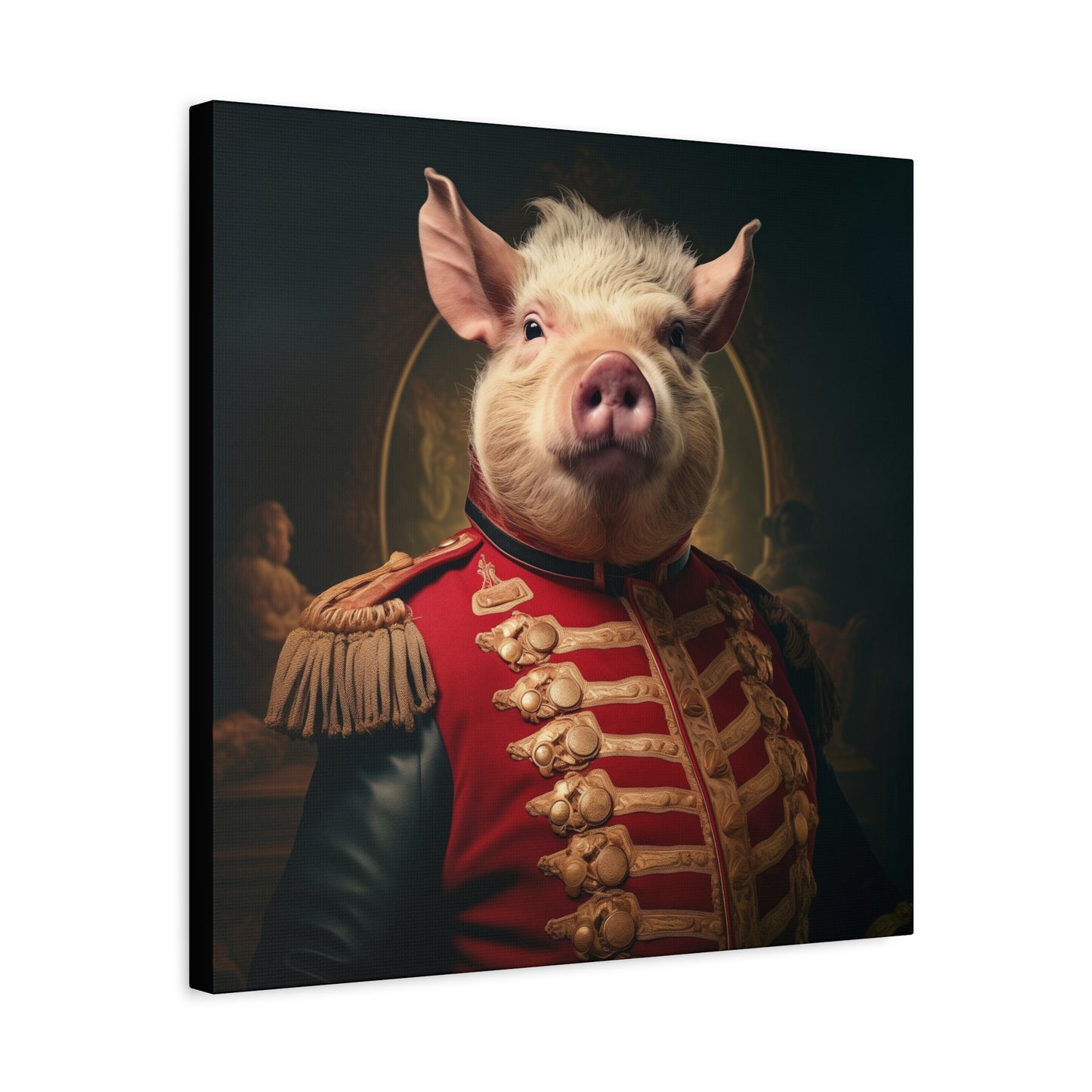 Victorian Pig Soldier "General Sow" Gallery Wrap Canvas