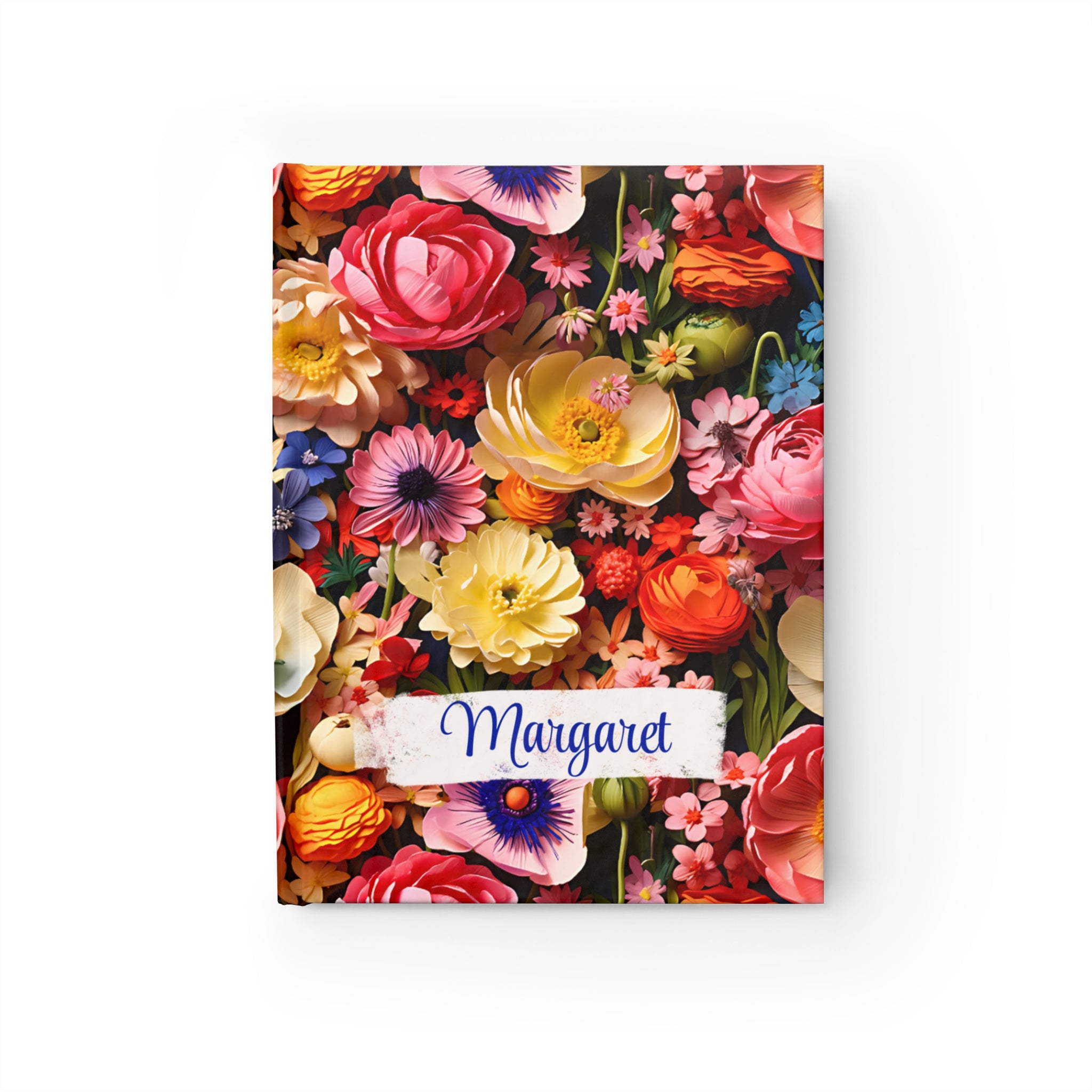 Custom Name Thick Bouquet Journal | Personalized Bouquet Floral Hardcover Notebook | Unique Gift for Her