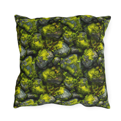 Outdoor Pillow | Moss Covered Rocks Throw Pillow