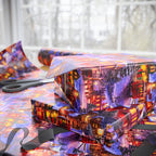 Snowy Winter Village Wrapping Paper Rolls – Nostalgic Holiday Charm with Horse Carriage Delight