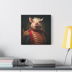 Victorian Pig Soldier "General Sow" Gallery Wrap Canvas