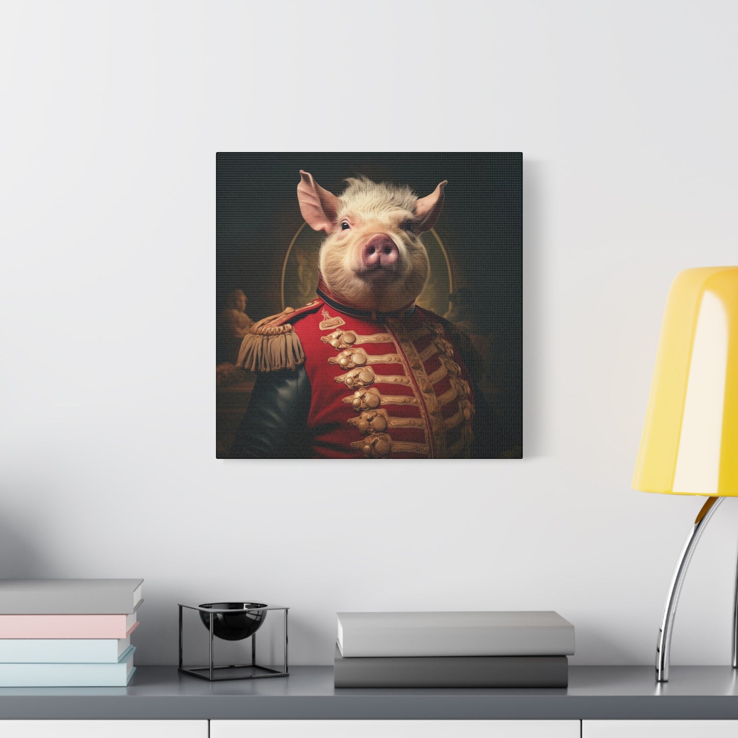 Victorian Pig Soldier "General Sow" Gallery Wrap Canvas