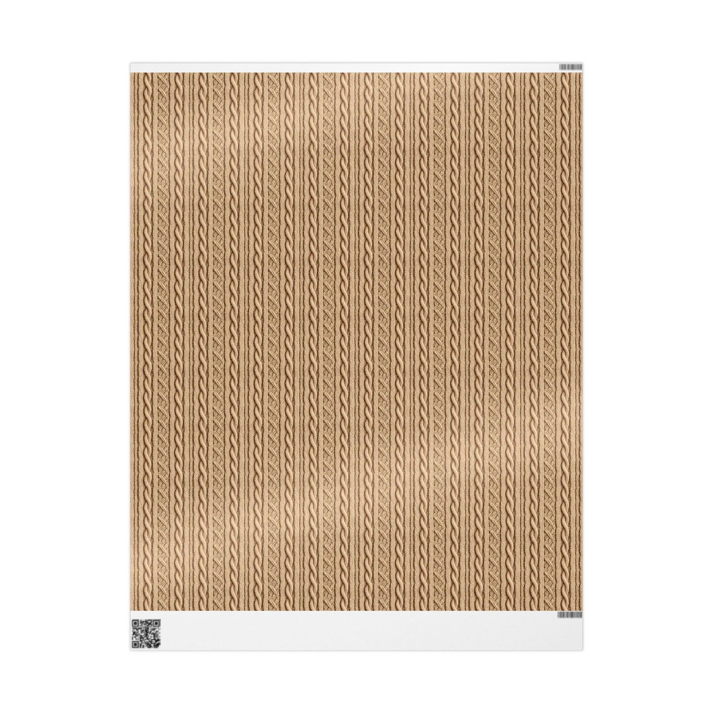 Faux Cable Knit Wrapping Paper Rolls - Tan Khaki