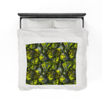 Velveteen Plush Blanket | Moss Covered Rocks | Nature Blanket