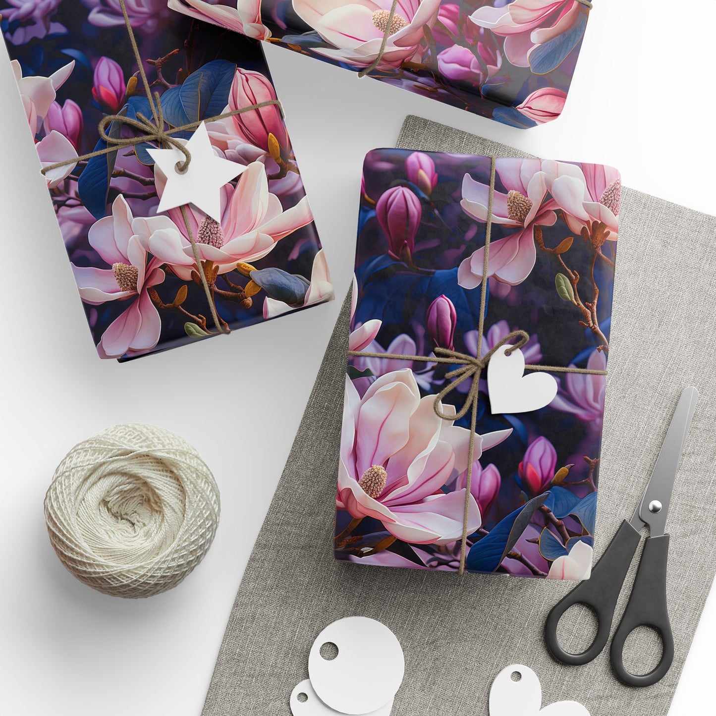 Magnolia Blossoms Wrapping Paper Rolls – Timeless Beauty for Every Occasion