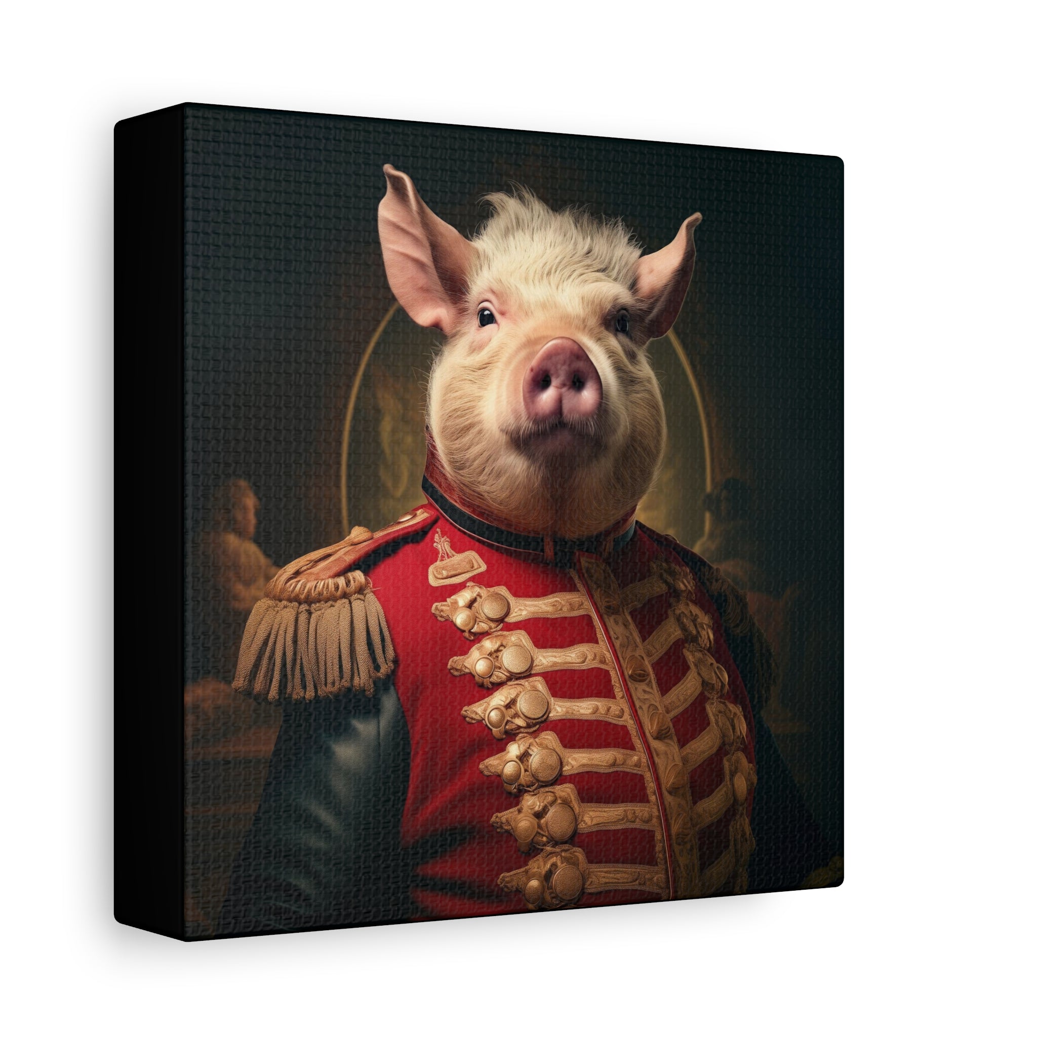 Victorian Pig Soldier "General Sow" Gallery Wrap Canvas