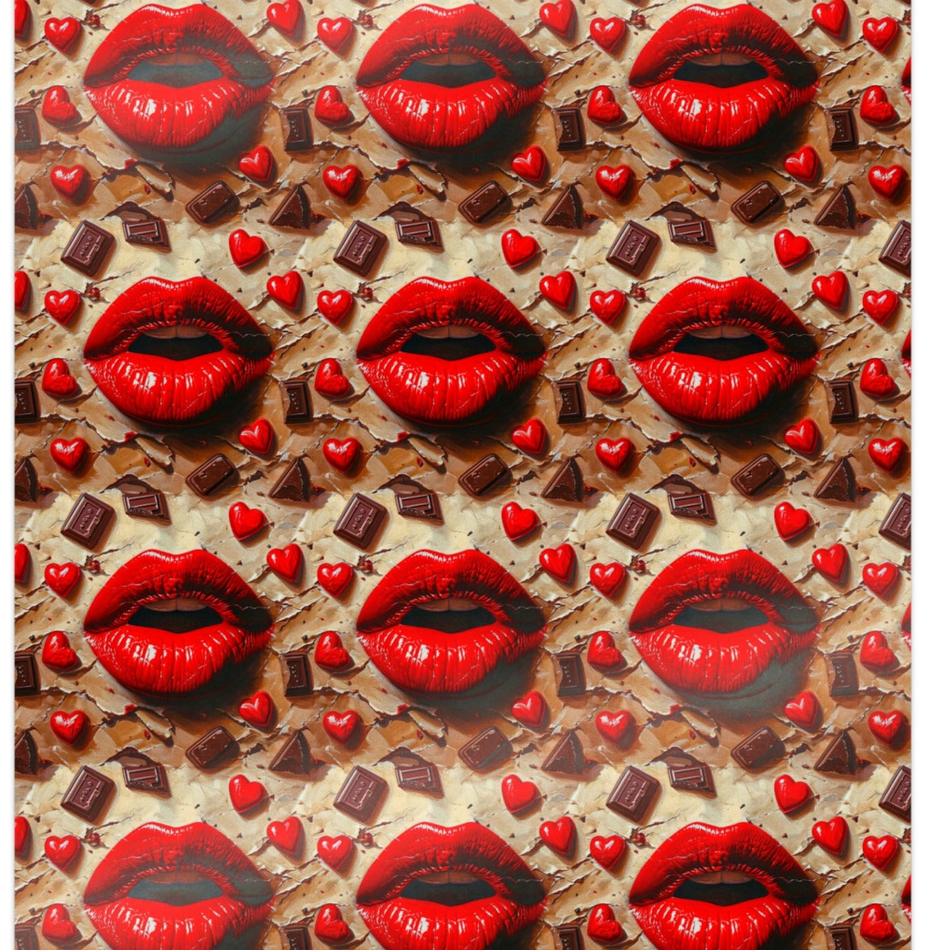 Lips & Chocolate Valentine's Day Wrapping Paper from The Curated Goose
