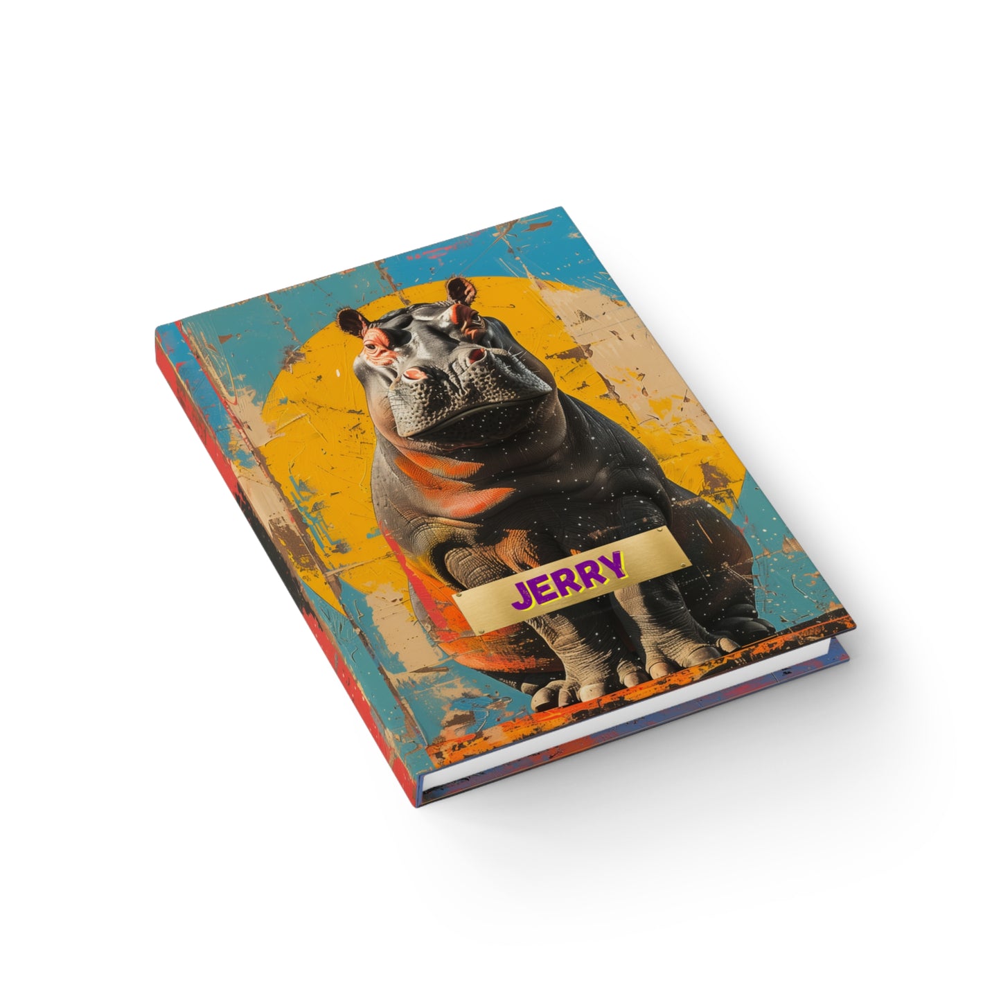 Personalized Name Hippo Journal | Funny Heads & Tails Hardcover Notebook | Hippo Lover Gift