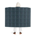 Faux Cable Knit Hooded Sherpa Blanket - Blue