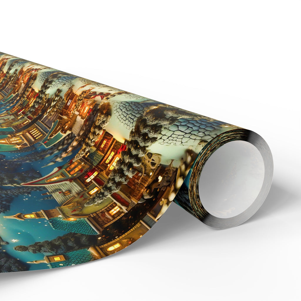 Mountain town holiday wrapping paper rolls from The Curated Goose