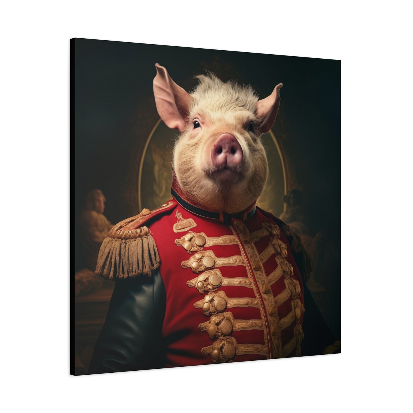 Victorian Pig Soldier "General Sow" Gallery Wrap Canvas
