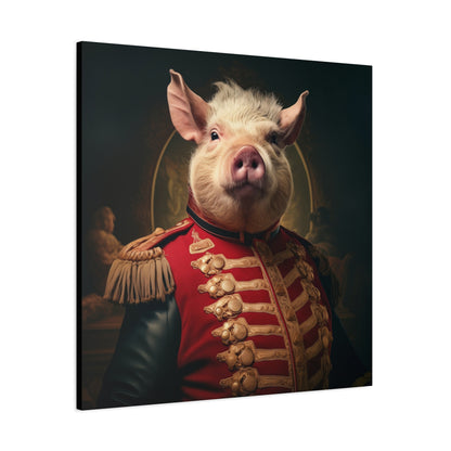 Victorian Pig Soldier "General Sow" Gallery Wrap Canvas