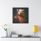 Victorian Pig Soldier "General Sow" Gallery Wrap Canvas