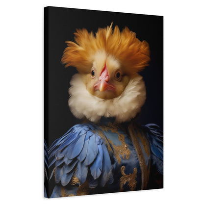 Victorian Royal Chicken Portrait Canvas Art Print | Renaissance Artful Funny Animal Art