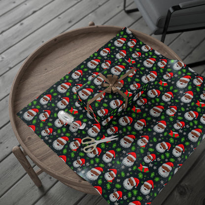 Black Santa Claus Wrapping Paper Rolls
