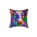 Faux Suede Pillow | Purple Cow Maximalist Decor Throw Pillow