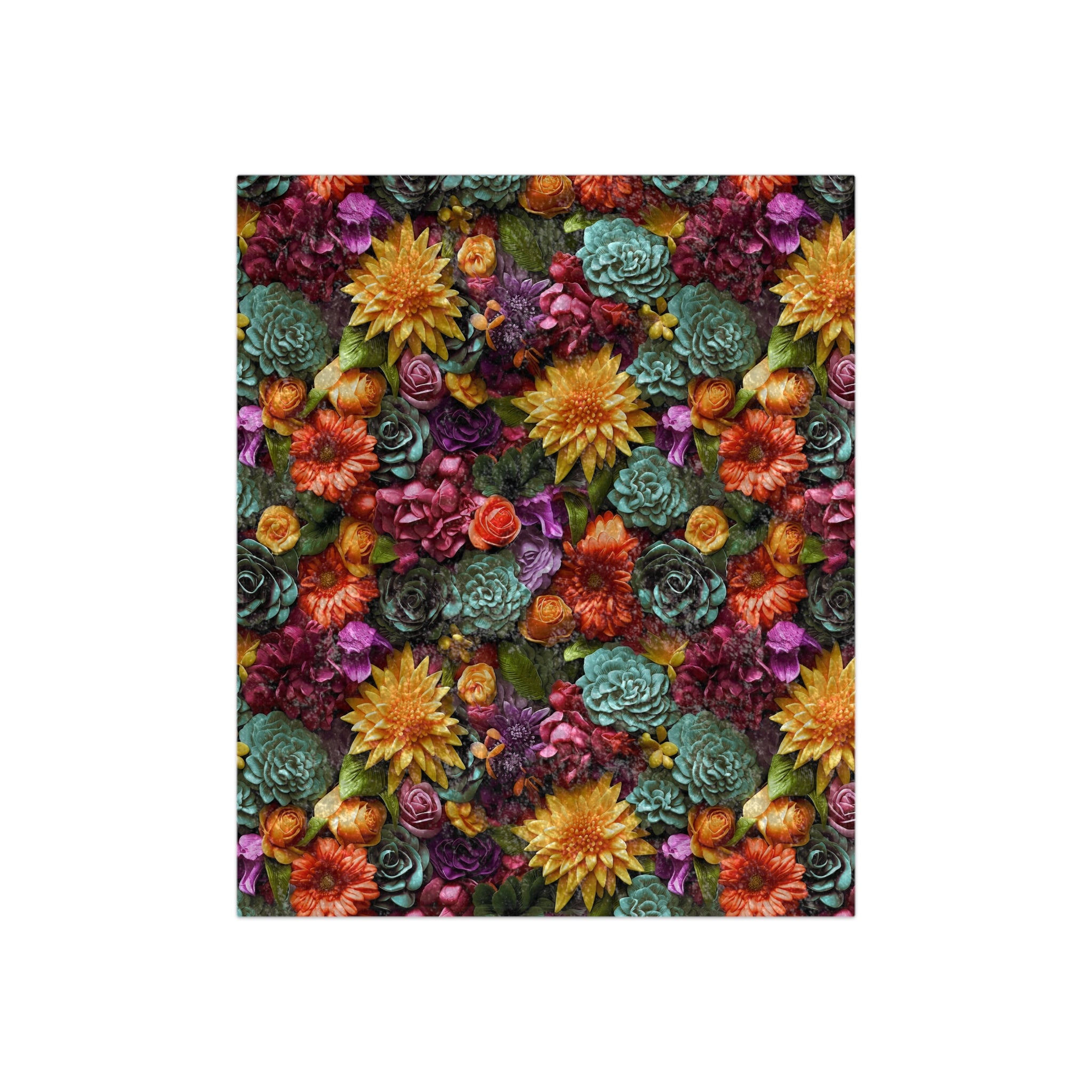 Crushed Velvet Blanket | Vintage Floral