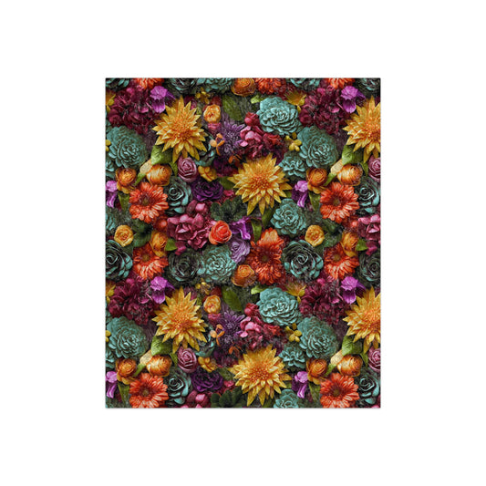 Crushed Velvet Blanket | Vintage Floral