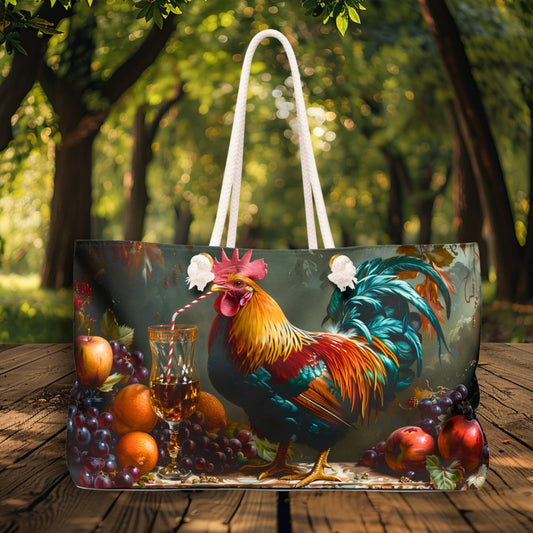 Renaissance Chicken Wine Lover Deluxe Tote Bag – For the Classy Chicken Enthusiast with a Sense of Humor!