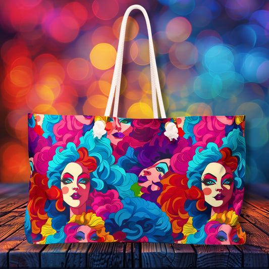 Psychedelic Diva Deluxe Tote Bag – Bold, Colorful, and Perfect for the Free-Spirited!