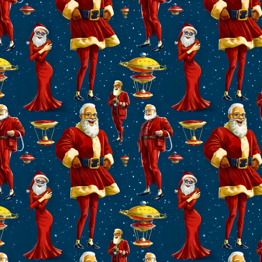Festive Inclusive Santa in Dress Wrapping Paper Rolls for Holidays