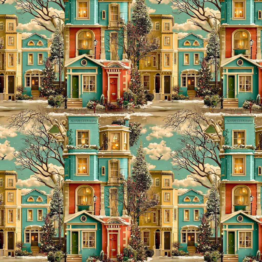 New Victorian Town Christmas Holiday Wrapping Paper Rolls