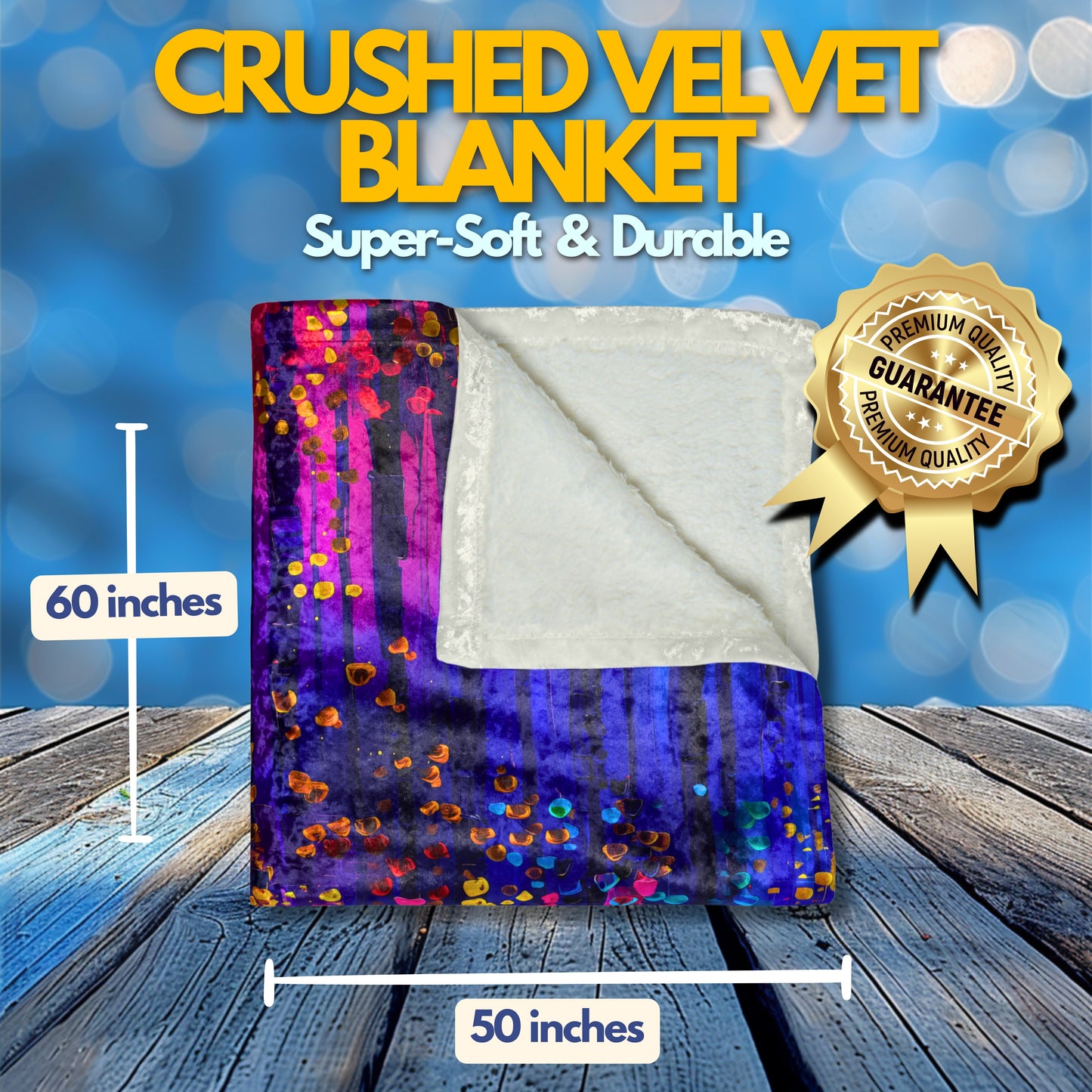 Crushed Velvet Blanket | Colorful Abstract Art