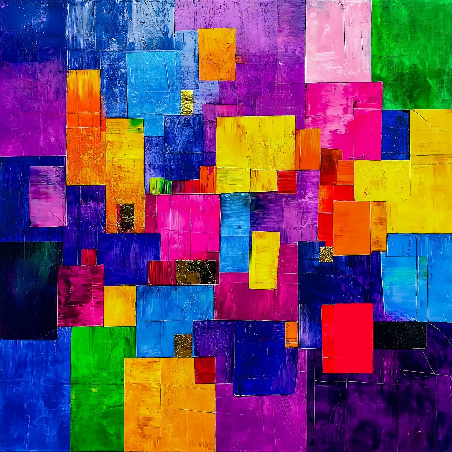 Abstract Canvas Art | Color Block Modern Art Print