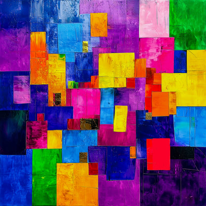 Abstract Canvas Art | Color Block Modern Art Print