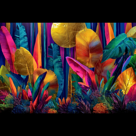 Canvas Print | Vibrant Neon Jungle Wall Art