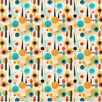Mid Century Modern Area Rug | Retro Geometric Pattern Rug for Living Room, Office, Bedroom