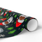 Black Santa Claus Wrapping Paper Rolls