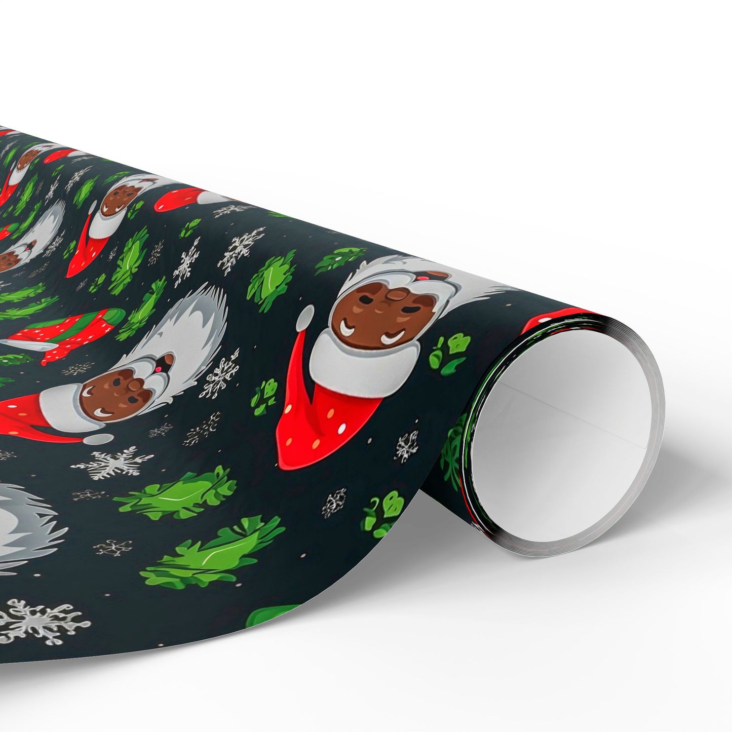 Black Santa Claus Wrapping Paper Rolls